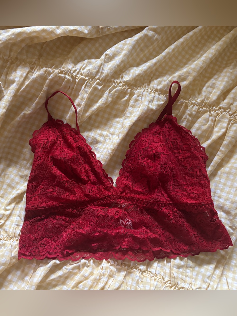 Maidenform Red Lace Bralette with Scalloped Edge small